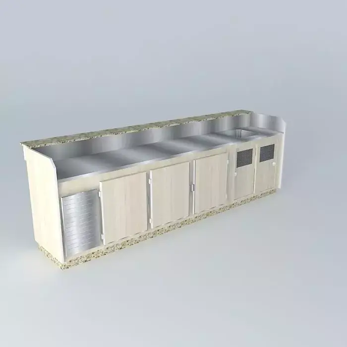 Kit kitchen counter with drawers and cabinets Free 3D model