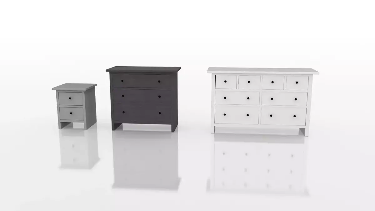 Ikea HEMNES room furniture Free low-poly 3D model