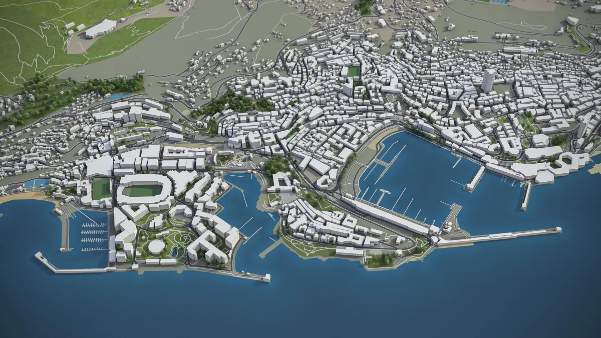 Monaco - city and surroundings 3D model