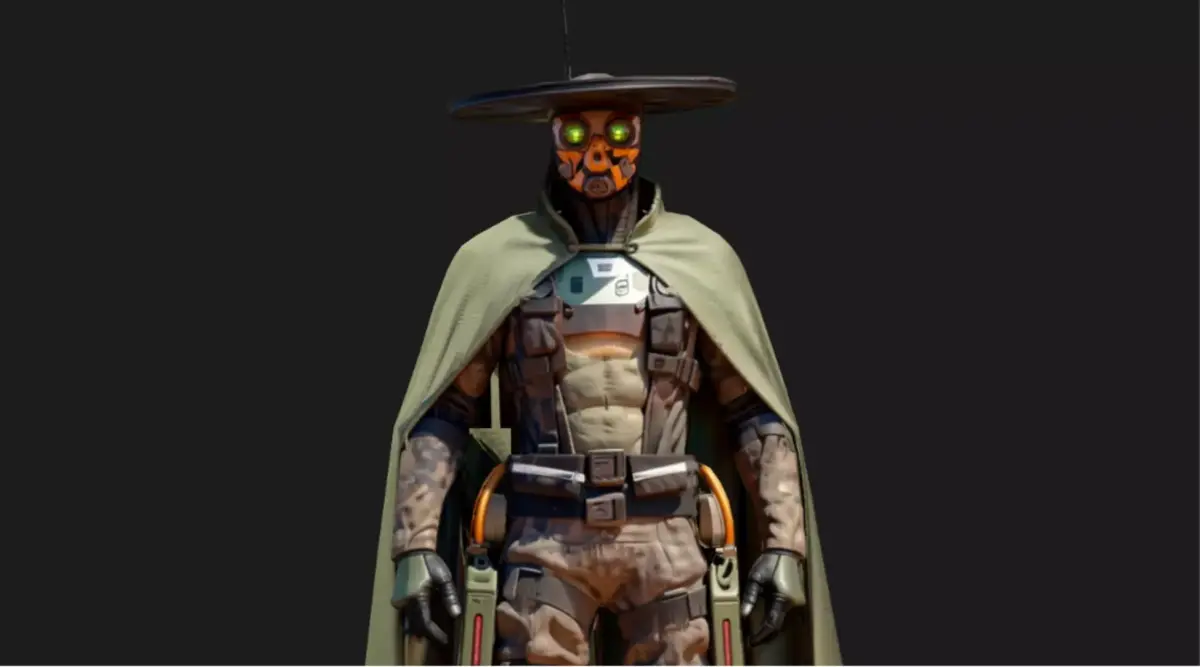 Sci-Fi Desert Bounty Hunter Low-poly 3D model