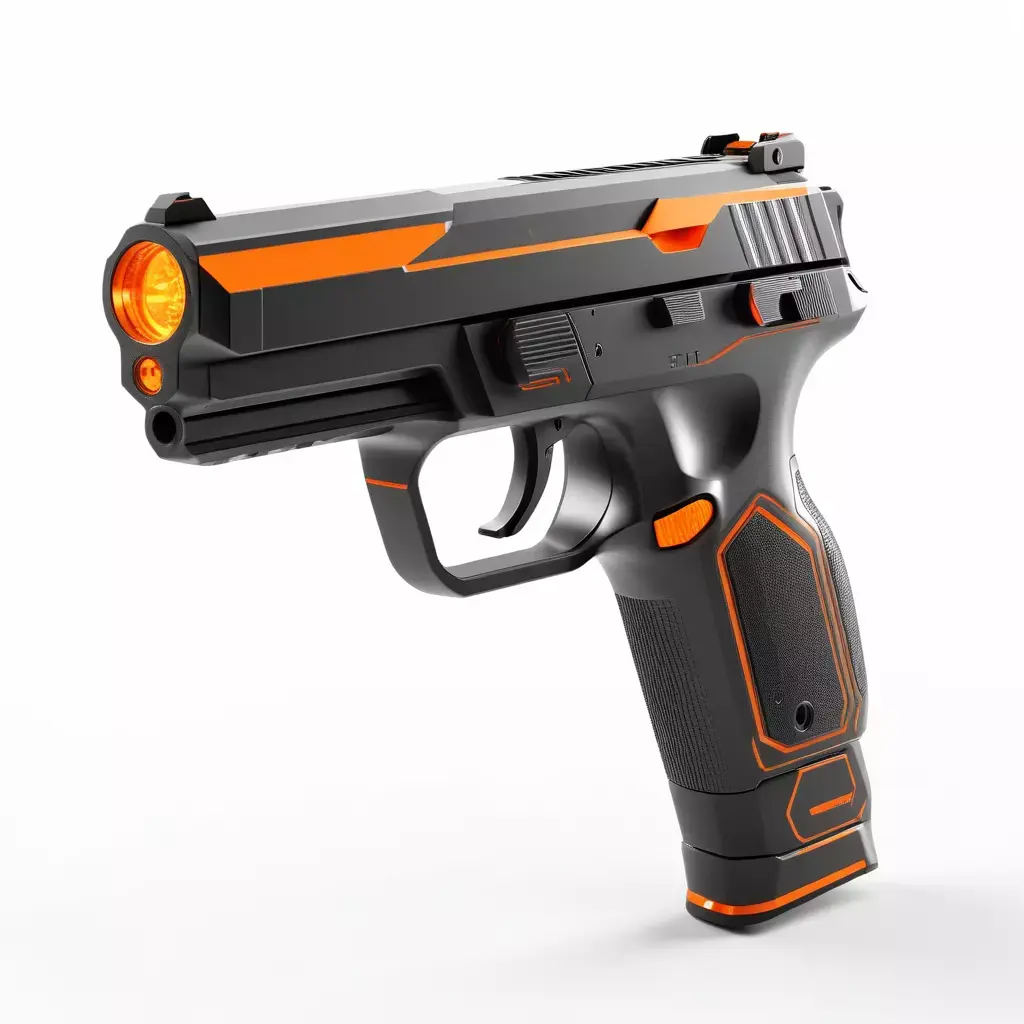 Sleek SciFi Pistol with Glowing Accents 3D model