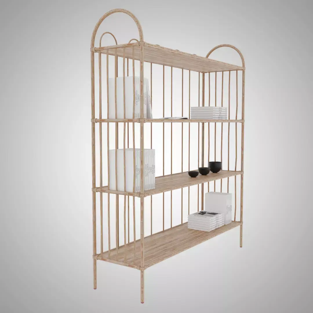 Bamboo Bookcase Free 3D model