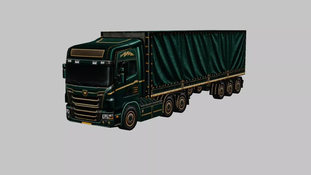 Cargo Semi Truck 3D Model 07 Low-poly 3D model