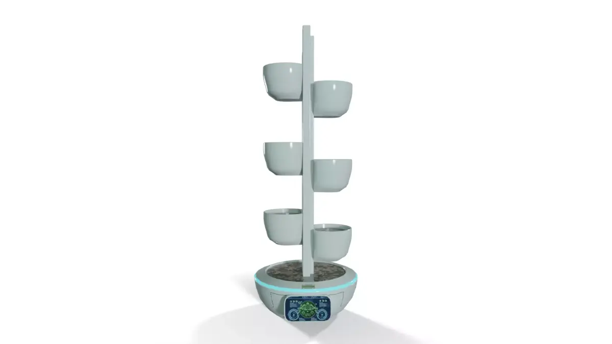 Sci-Fi Plant Pot Floor Planter - Low-Poly PBR Game Ready Low-poly 3D model