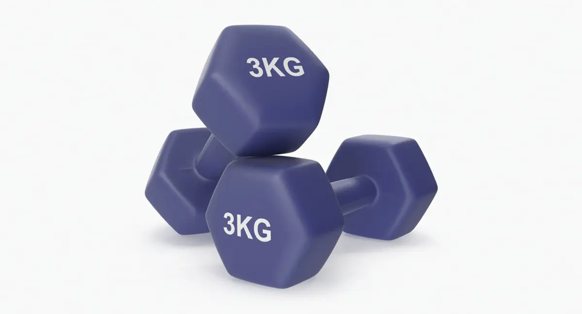 Plastic Fitness Dumbbells 3kg 3D model