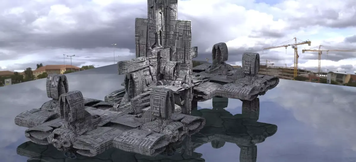 Spaceship spaceport base 3D model