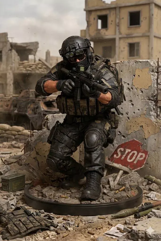 Night Strike Operator STL Modern Tactical Combat Statue Model 3D print model
