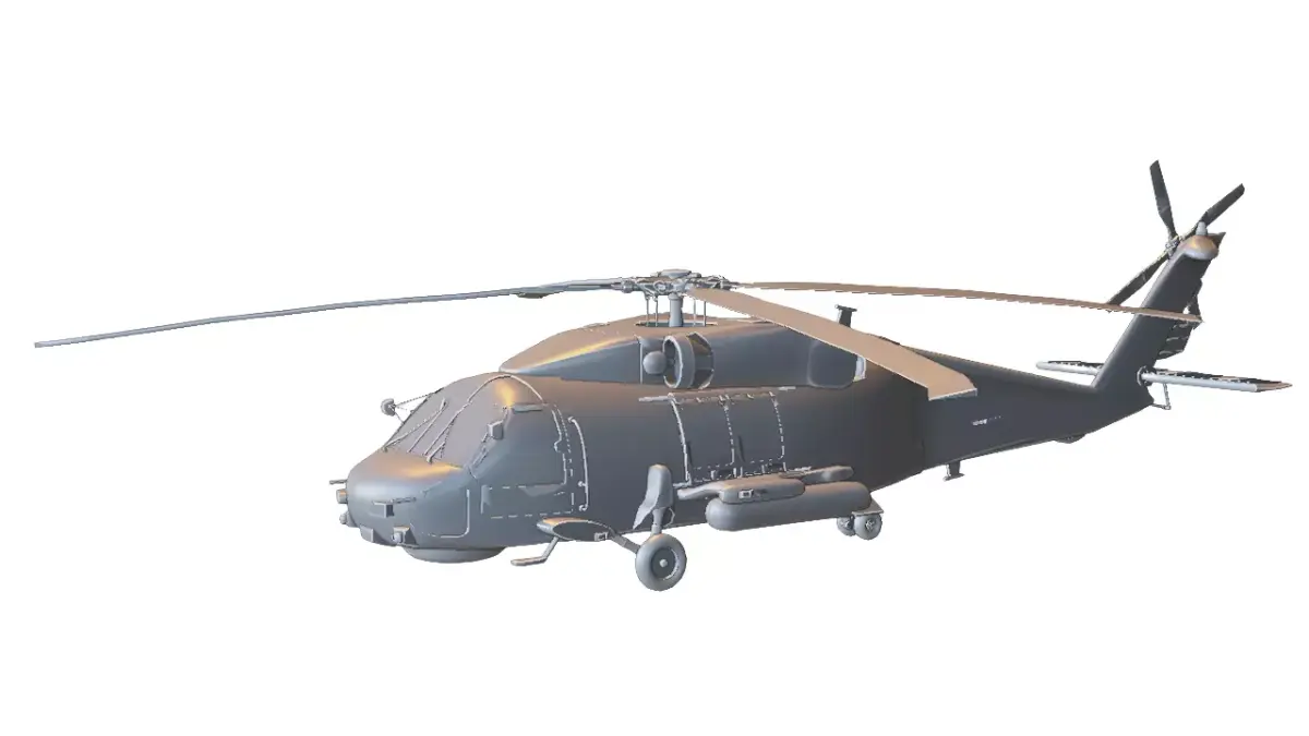 Black Hawk Military Helicopter Low-poly 3D model