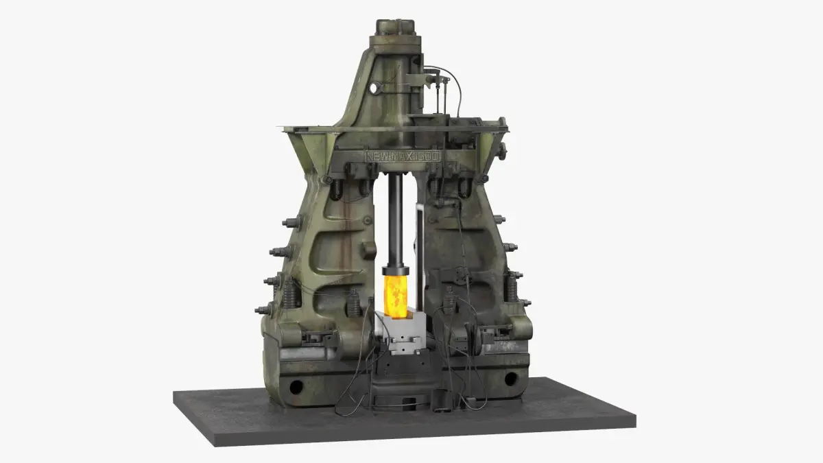 Pneumatic Forging Hammer Machine Old 3D model