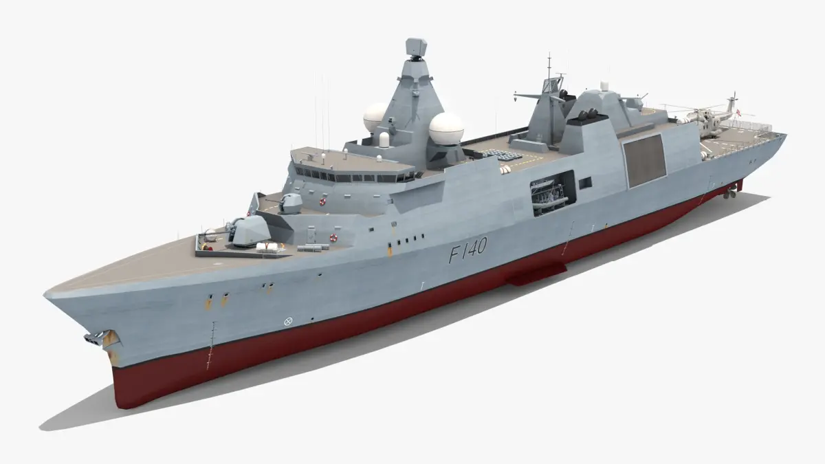 Type 31 Frigate with Merlin Helicopter 3D model