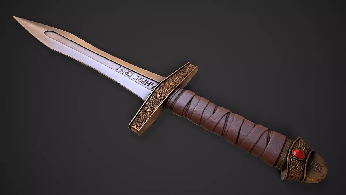 Old Norse Dagger - Hvass Oddr Low-poly 3D model