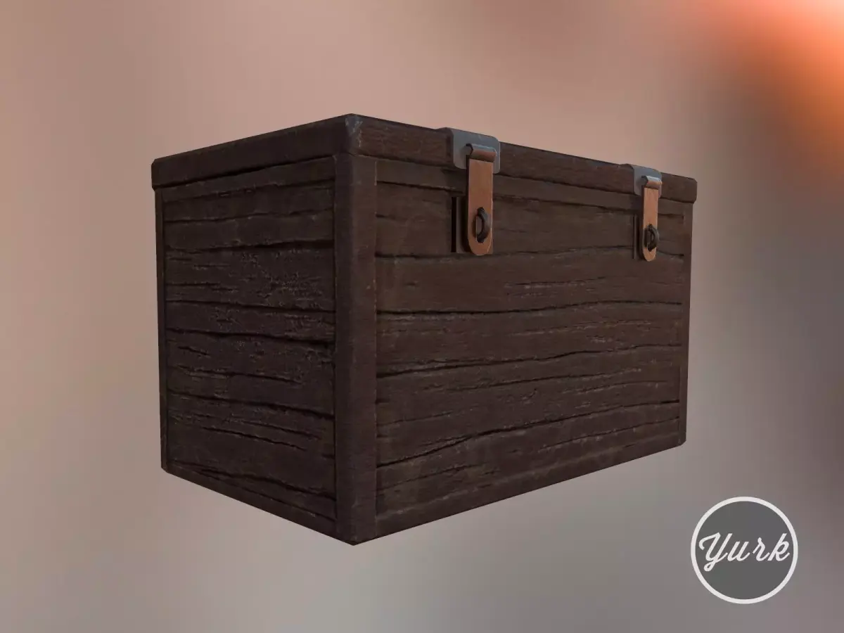 Wooden Chest Free low-poly 3D model purchase