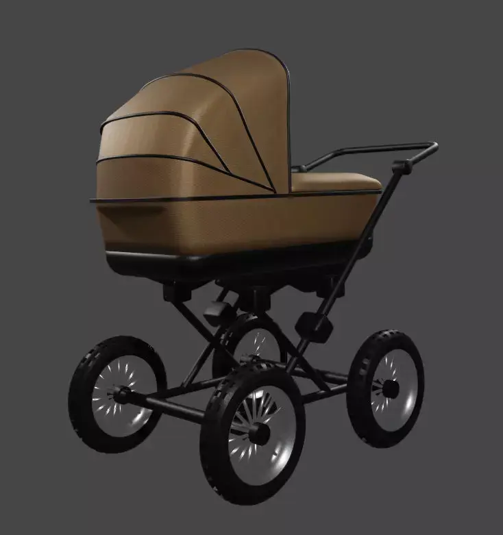 Baby carriage 3D model buy