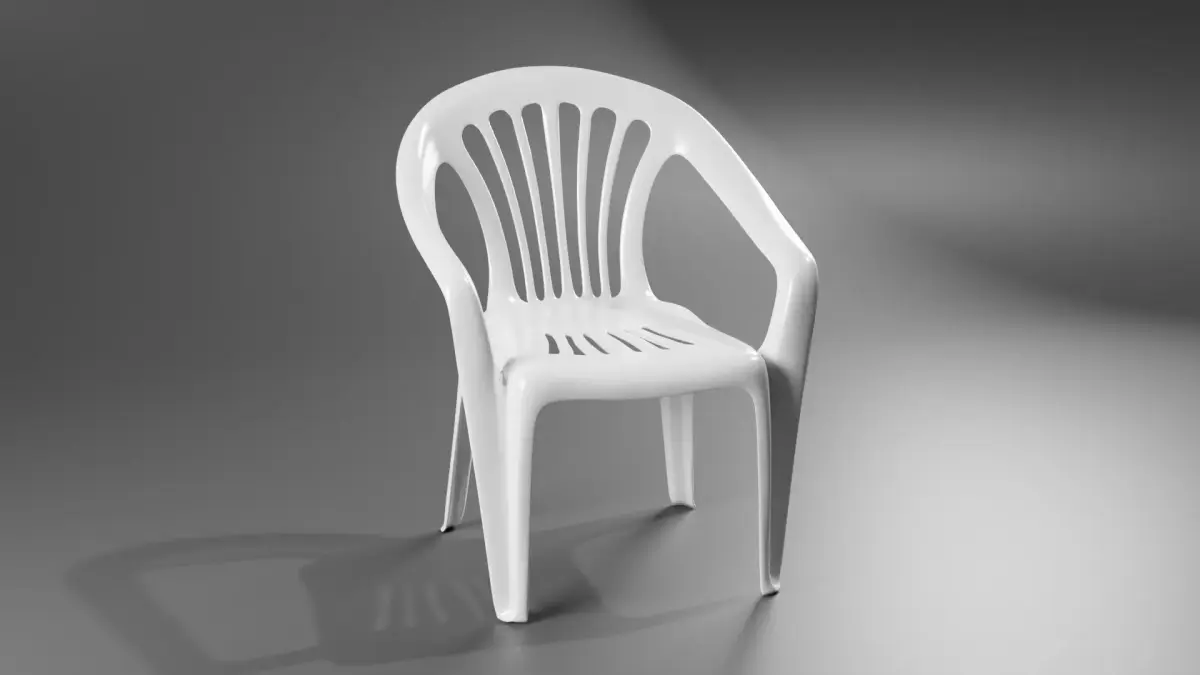 Plastic chair 3D model Free low-poly 3D model
