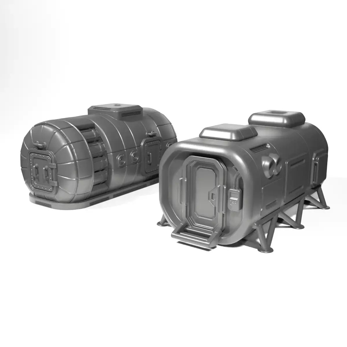 sci-fi modular houses 3D print model