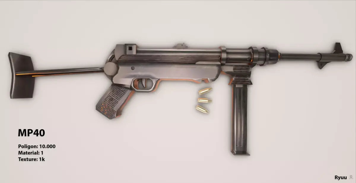MP 40  Low-poly 3D model buy