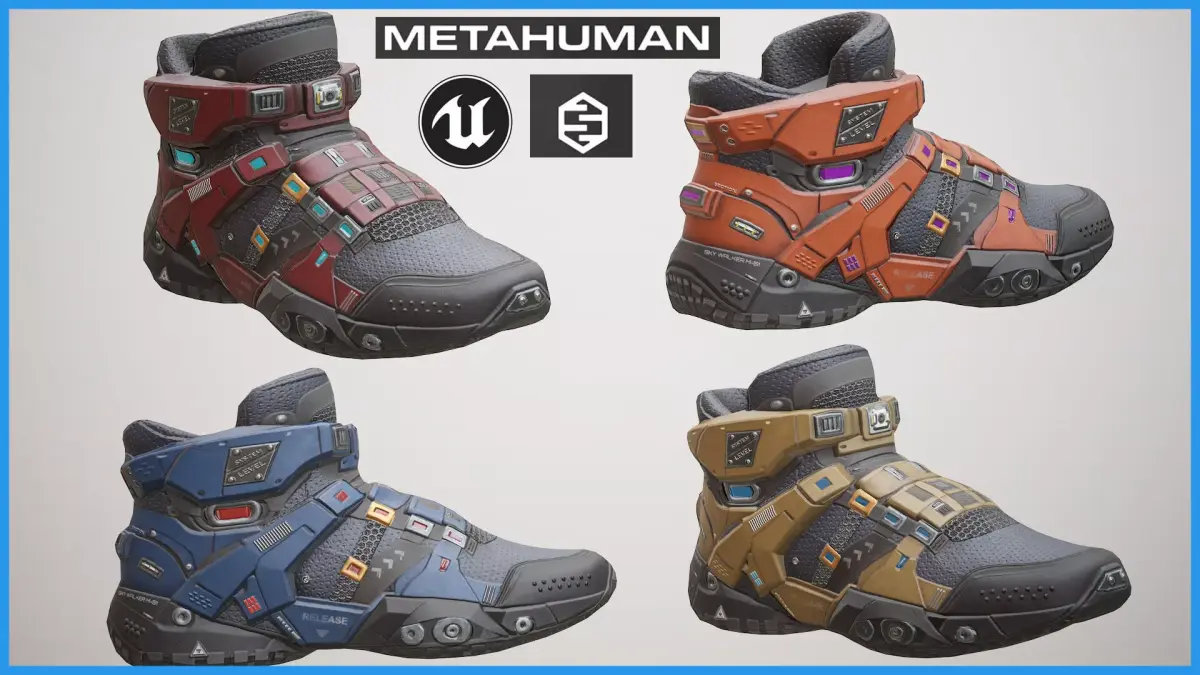 Sci-Fi Sneakers P04 Low-poly 3D model