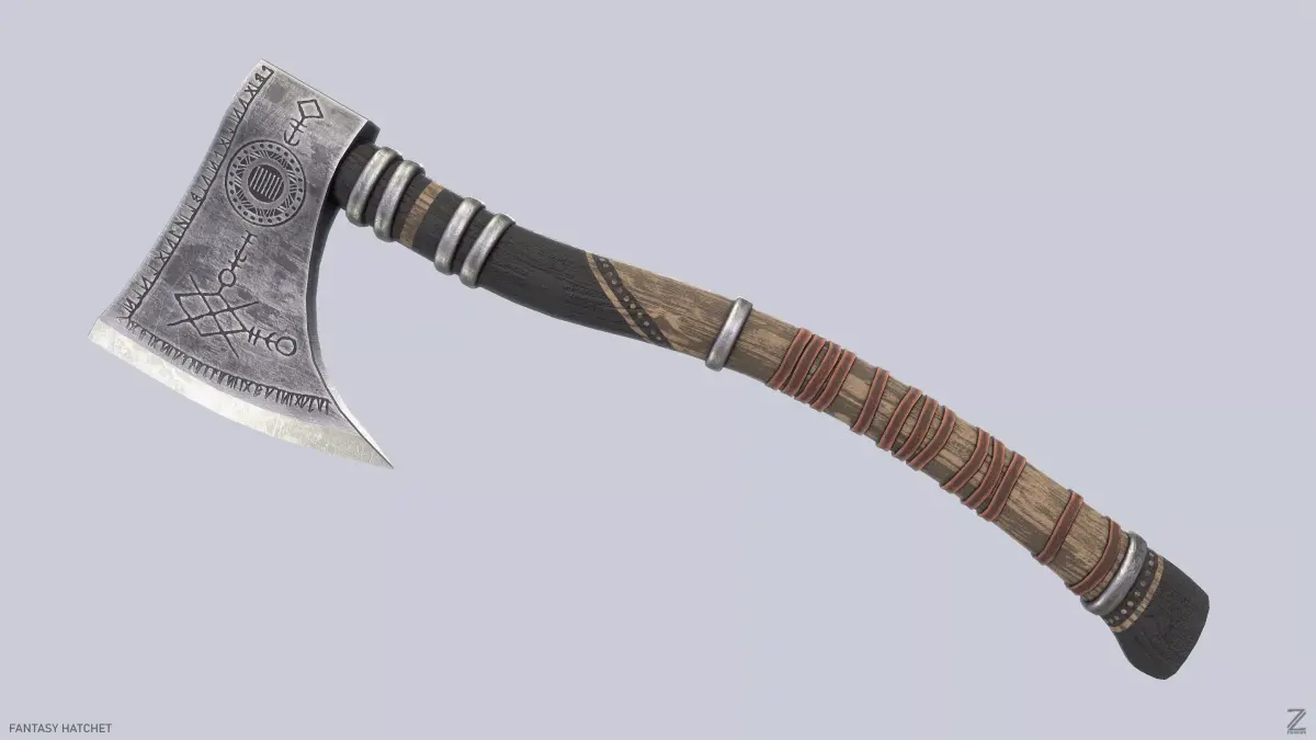 Fantasy hatchet Low-poly 3D model purchase