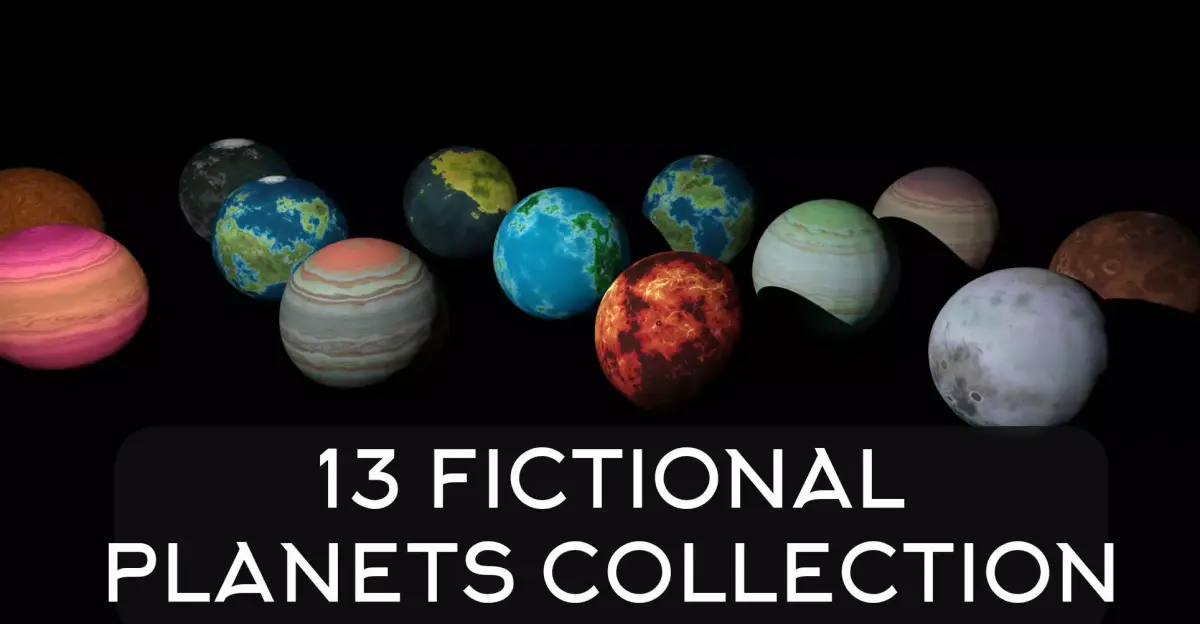 13 Fictional Planets Collection 3D Model Pack purchase