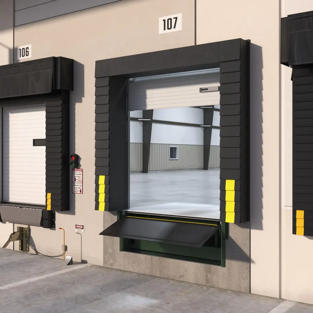 Retractable Truck Dock Shelter with Rolling Door Rigged for Cinema 4D 3D model
