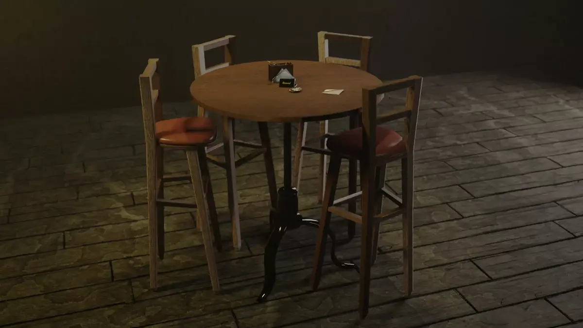 Bar Table Set 3D model