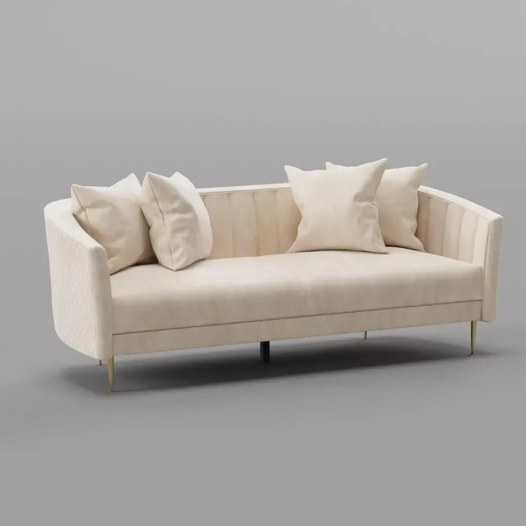 Clara 3-Seater Velvet Sofa Free 3D model