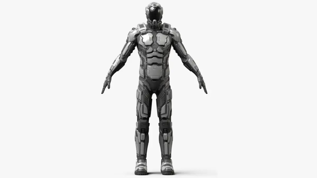 Futuristic Armored Robot Rigged for Maya 3D model