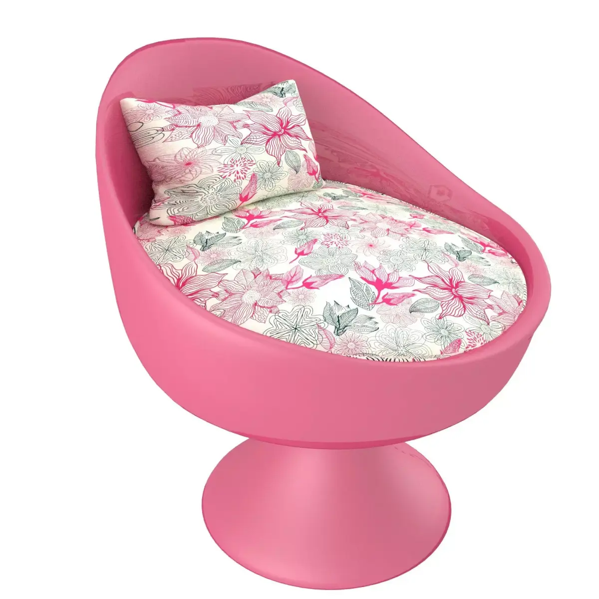 chair with floral pattern Free 3D model