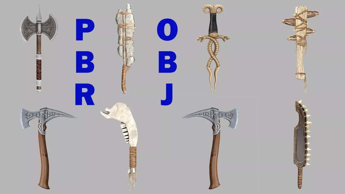 Medieval Polearms Weapon Pack 02 Low-poly 3D Model Low-poly 3D model
