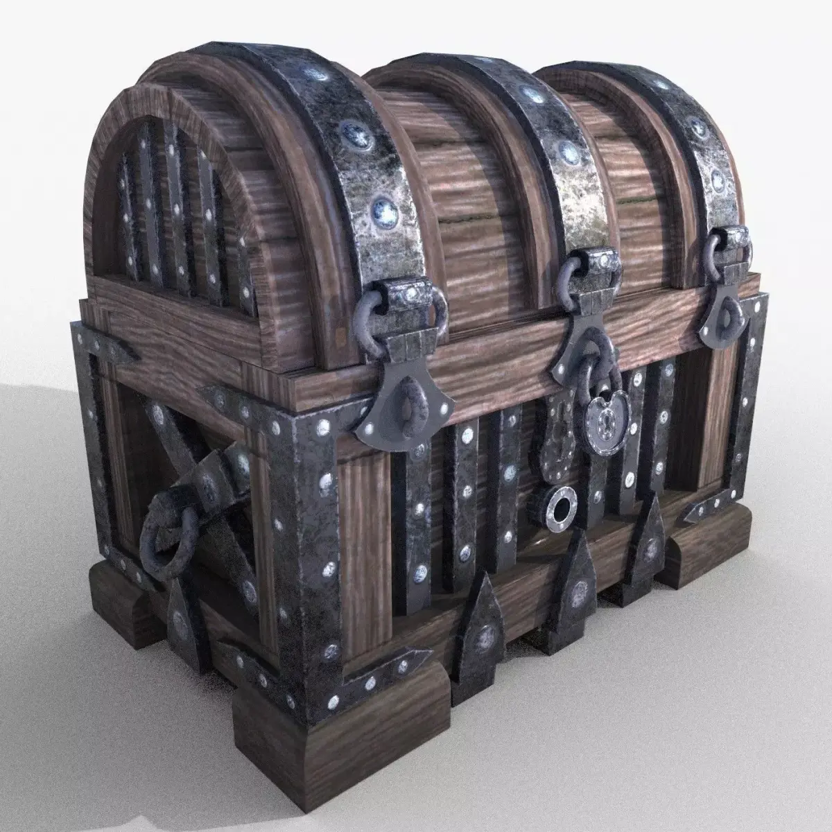 chest and safe Free low-poly 3D model