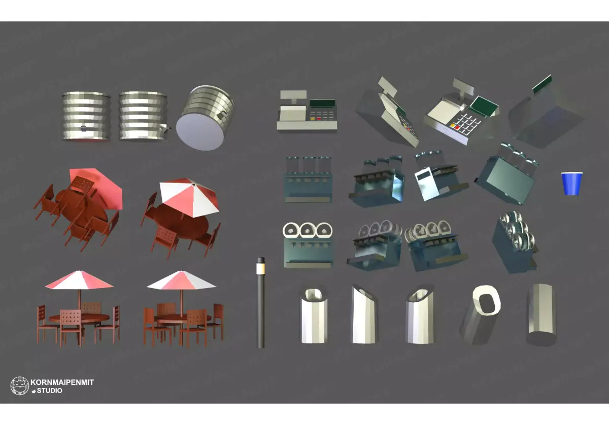 drinks stall 3D model