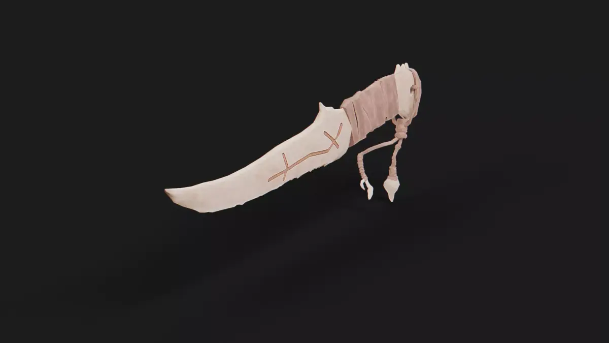 Ancient Bone Knife Low-poly 3D model