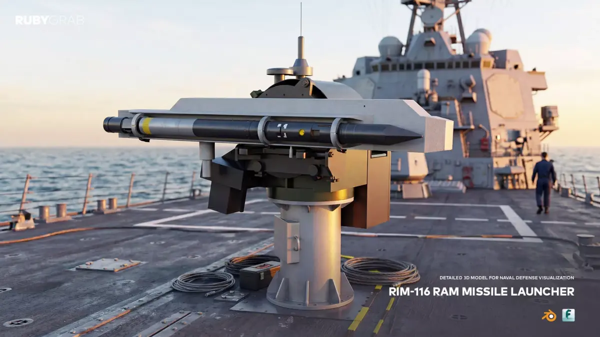 RIM-116 RAM Missile Launcher  3D model
