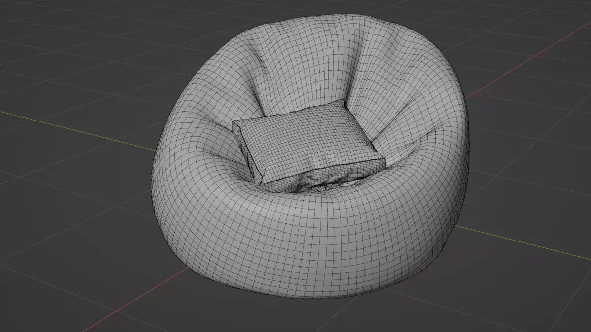 Yellow Bean Bag 3D model