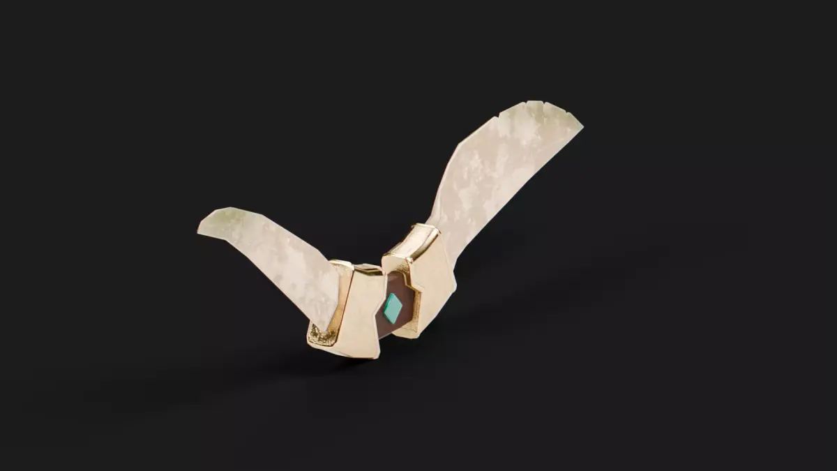 Ancient Double Curved Dagger Low-poly 3D model
