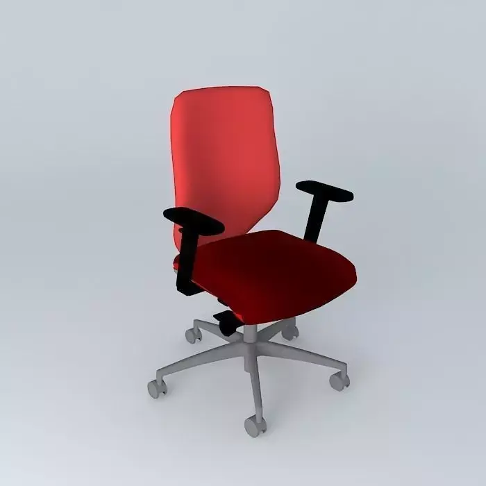 Simple red office chair  Free 3D model