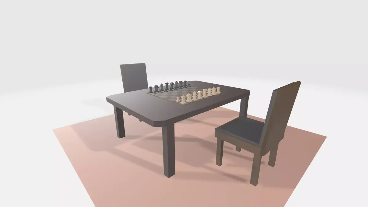Low poly chess table  Free low-poly 3D model