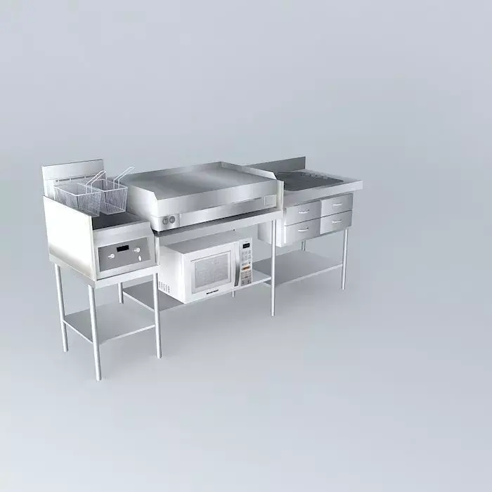 Ki240 stainless steel kitchen Free 3D model