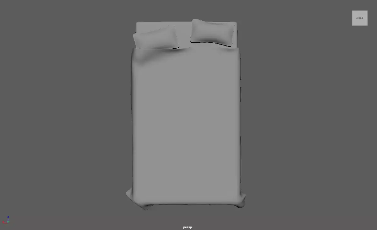 Beds quilt pillow Free 3D model