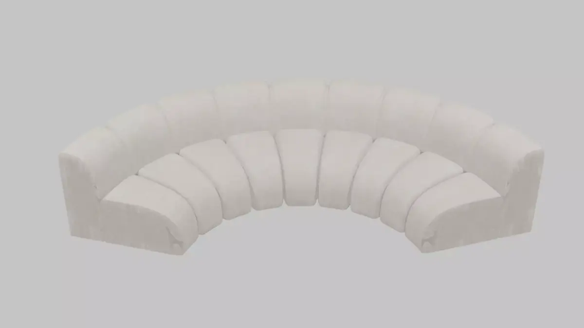 Modern Curved Modular Fabric Sofa Free low-poly 3D model
