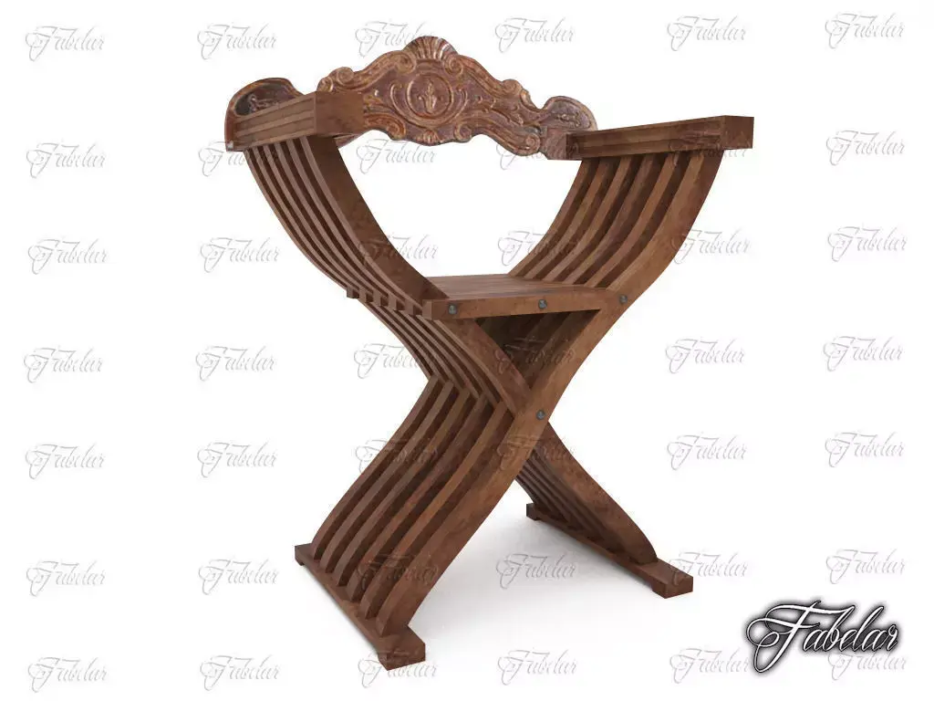 Savonarola chair Free low-poly 3D model