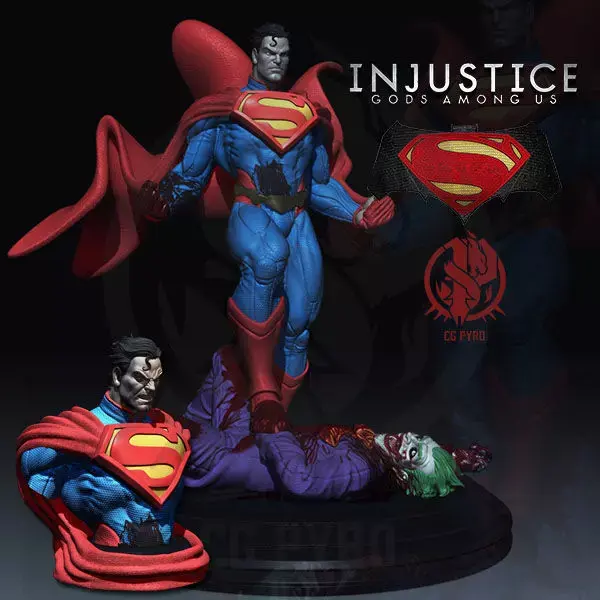 x2  Superman kills the Joker DC Comics stl 3d printing 3D print model