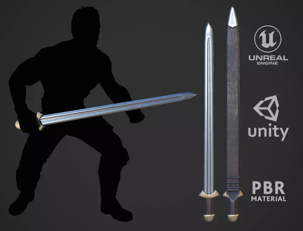 Darksword 11th Century Viking Sword Low-poly 3D model