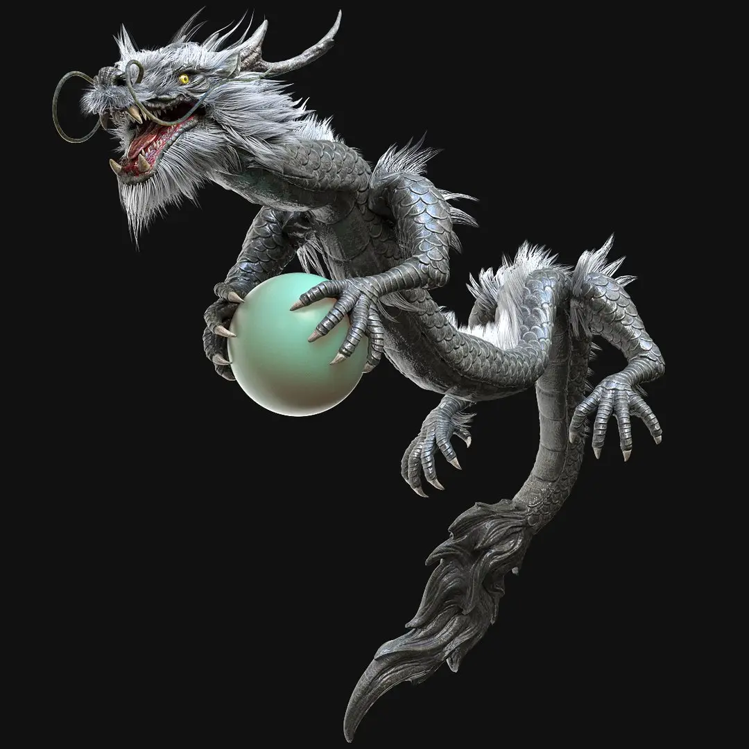 Realistic OrientalDragon 3DRigged 3D model