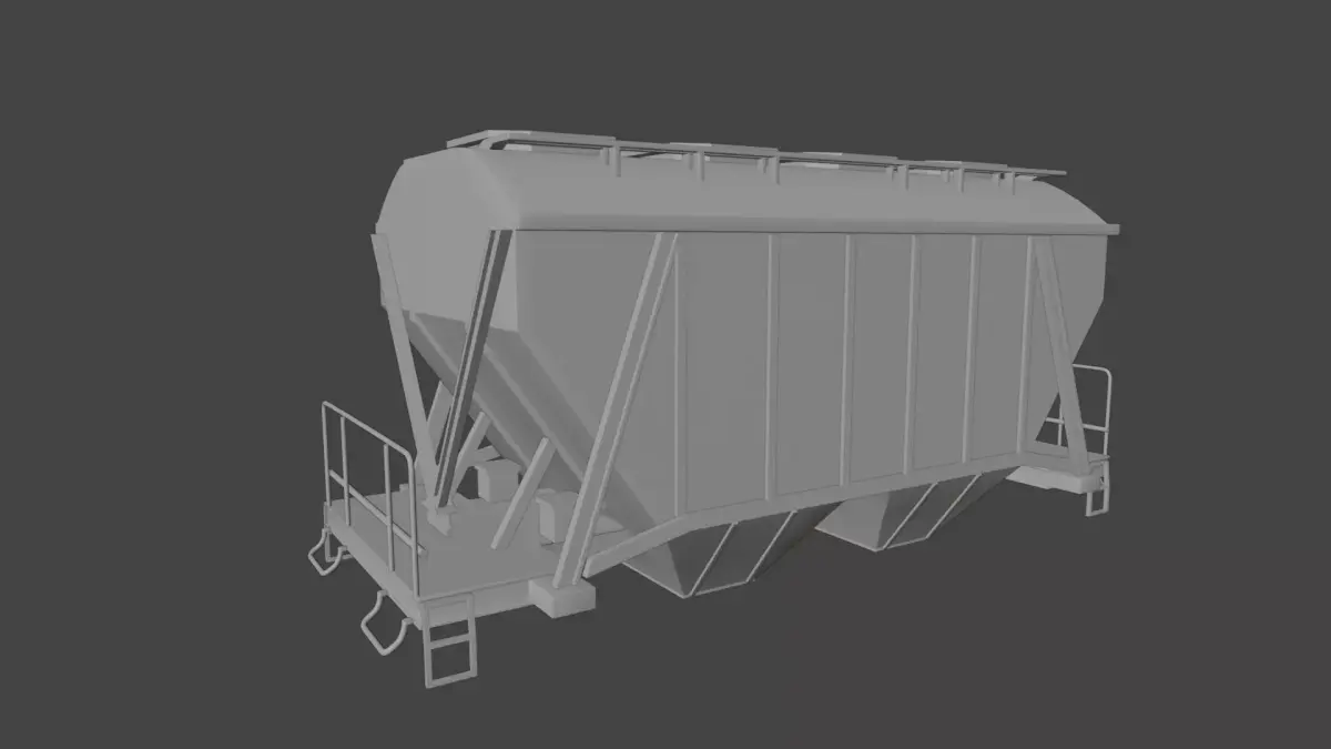Industrial Railroad Hopper Car Body 3D model