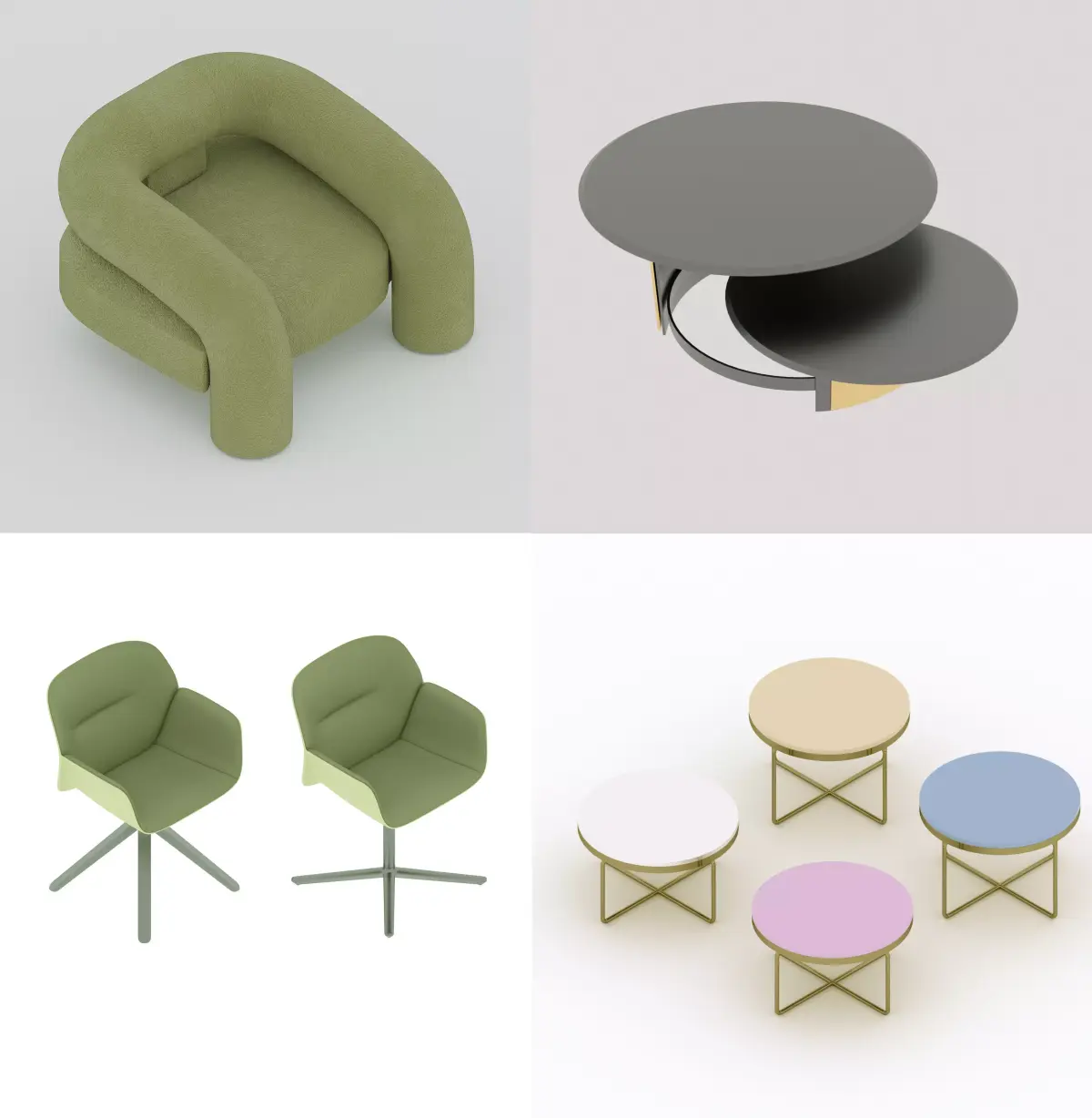furniture set 3D model purchase