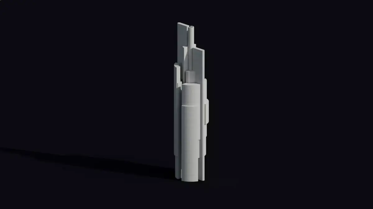 Brutalist Interlocking Tower Monument 29 Low-poly 3D model
