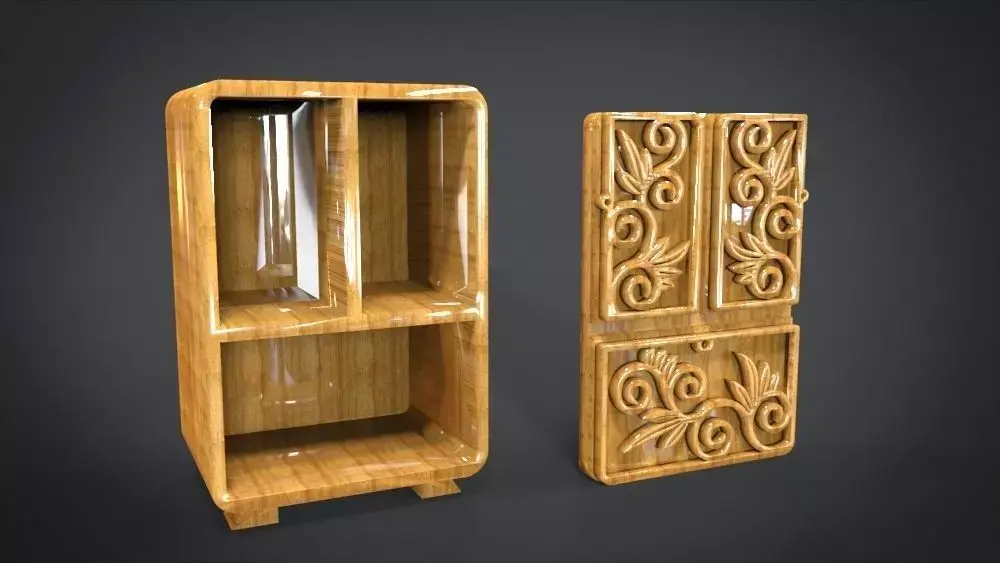 Classic Ornament cupboard Furniture Low-poly 3D model