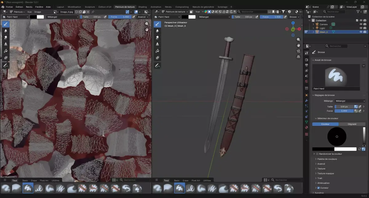 Medieval Short Sword with Scabbard Low-poly 3D model