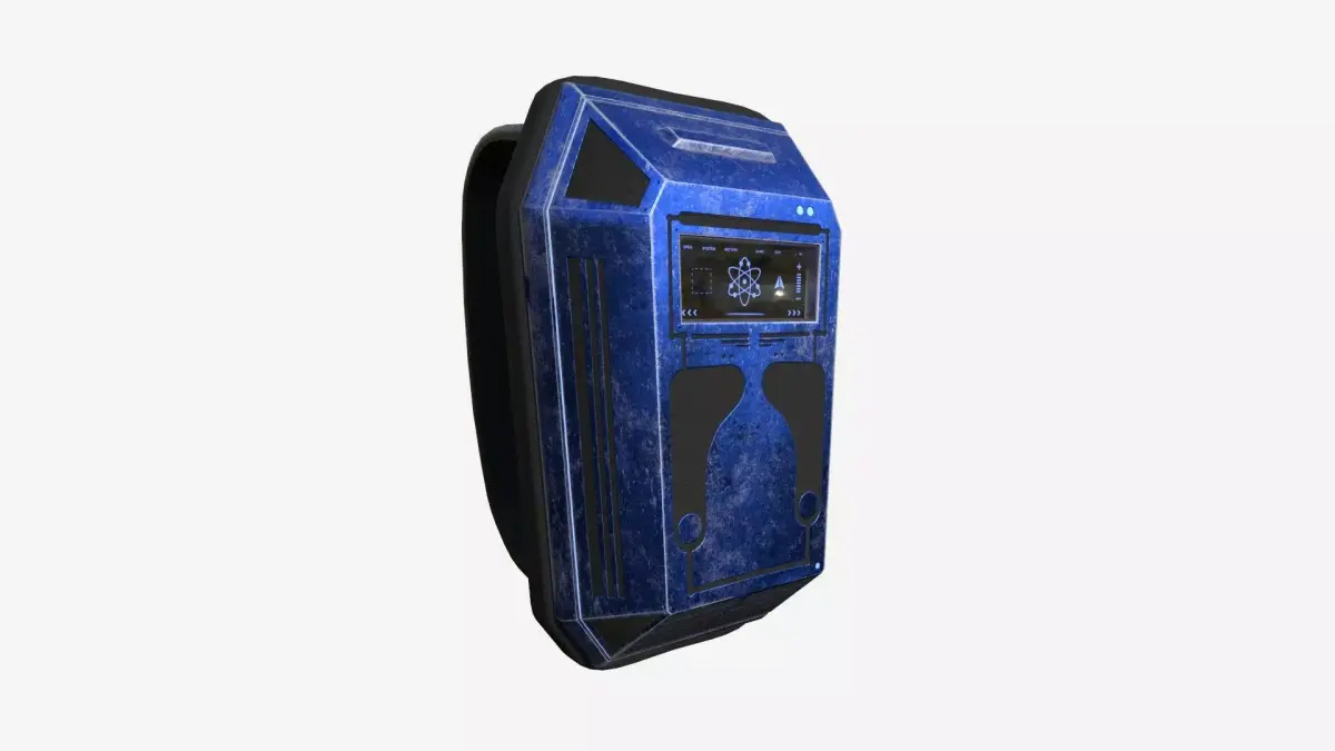 SciFi Backpack E06 Blue - Fashion Character Design Low-poly 3D model